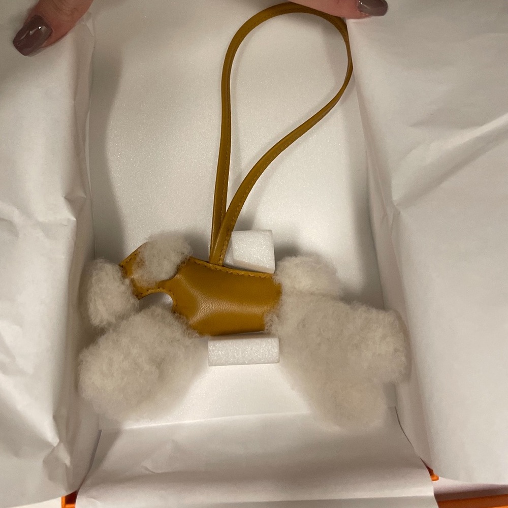 Hermes BuDy charm in biscuit rare!